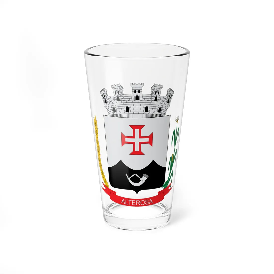Brasão de Alterosa - MG (Brazil) (Coat of Arms) Pint Glass 16oz 16oz - Go Mug Yourself