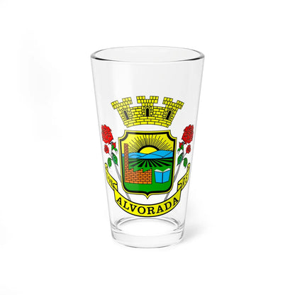Brasão de Alvorada RS (Brazil) (Coat of Arms) Pint Glass 16oz 16oz - Go Mug Yourself