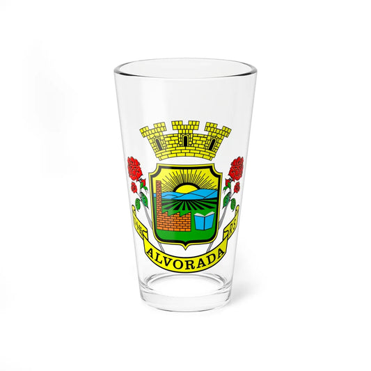 Brasão de Alvorada RS (Brazil) (Coat of Arms) Pint Glass 16oz 16oz - Go Mug Yourself