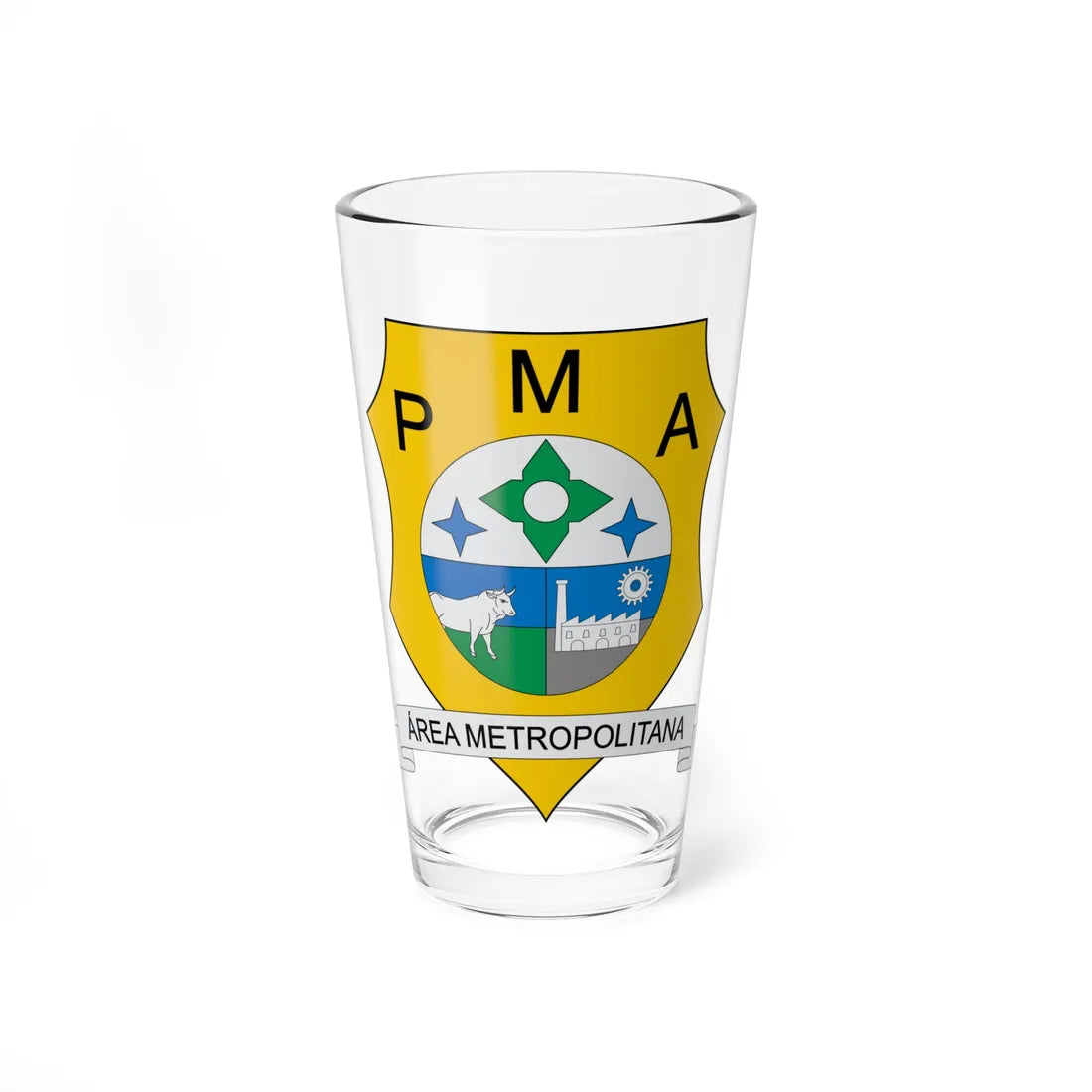 Brasão de Ananindeua - PA (Brazil) (Coat of Arms) Pint Glass 16oz 16oz - Go Mug Yourself