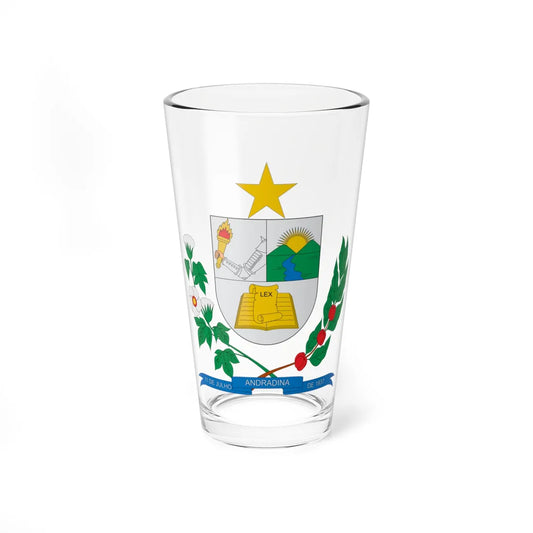 Brasão de Andradina - SP (Brazil) (Coat of Arms) Pint Glass 16oz 16oz - Go Mug Yourself