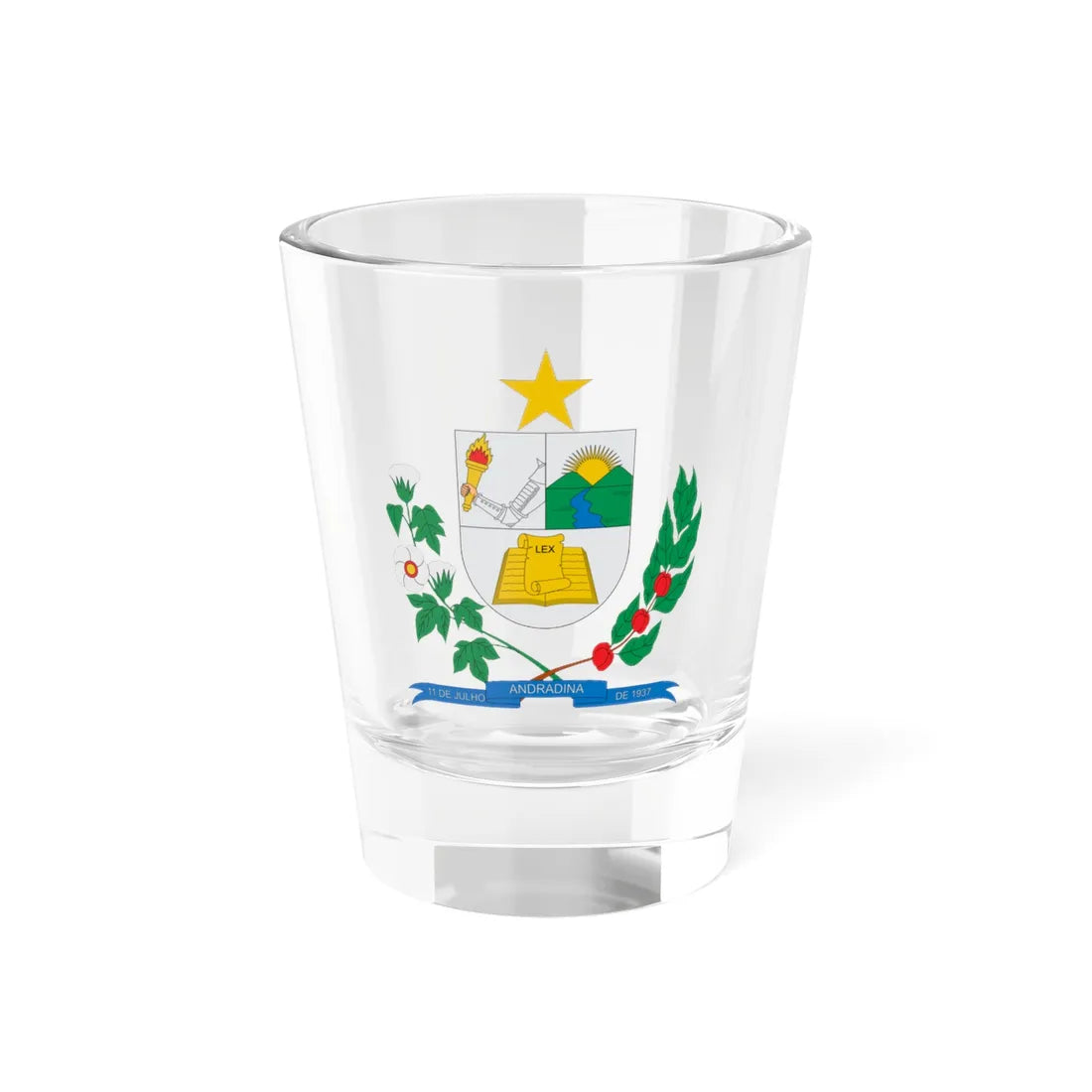 Brasão de Andradina - SP (Brazil) (Coat of Arms) Shot Glass 1.5oz 1.5oz - Go Mug Yourself