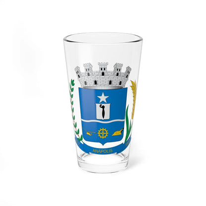 Brasão de Anápolis - GO (Brazil) (Coat of Arms) Pint Glass 16oz 16oz - Go Mug Yourself