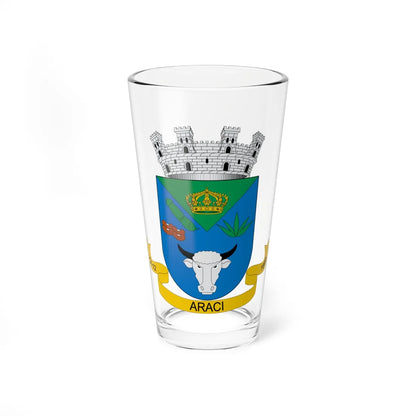 Brasão de Araci - BA (Brazil) (Coat of Arms) Pint Glass 16oz 16oz - Go Mug Yourself