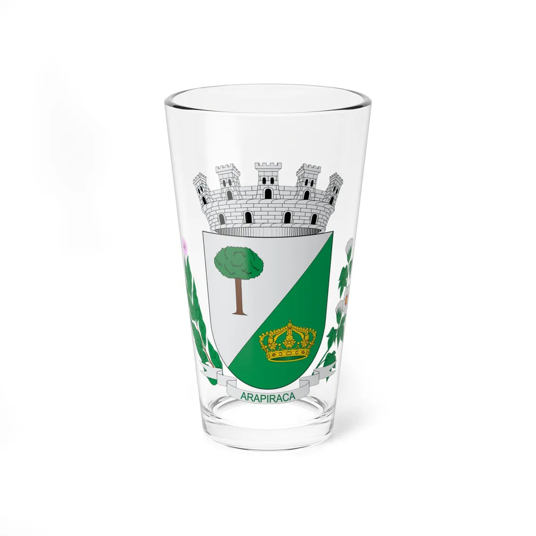 Brasão de Arapiraca - AL (Brazil) (Coat of Arms) Pint Glass 16oz 16oz - Go Mug Yourself