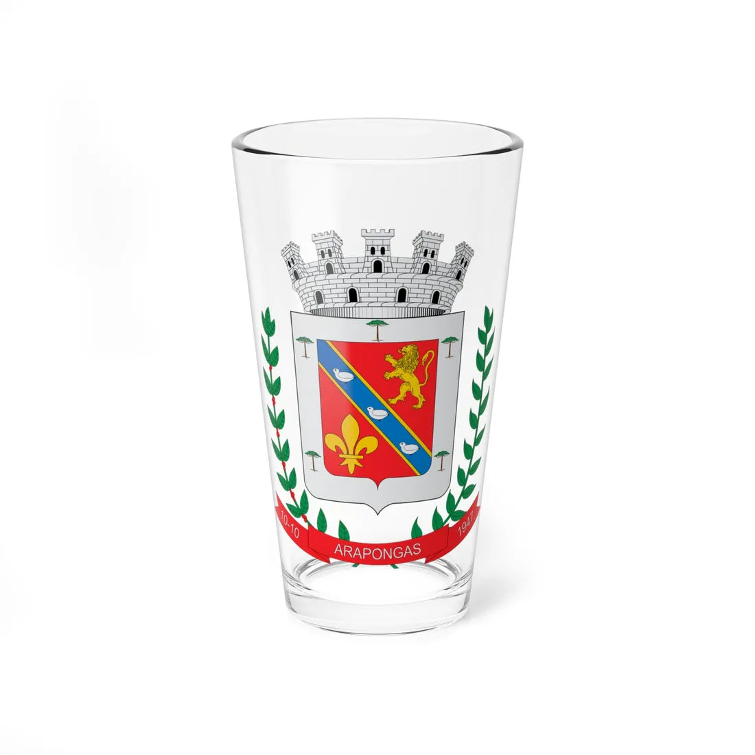 Brasão de Arapongas - PR (Brazil) (Coat of Arms) Pint Glass 16oz 16oz - Go Mug Yourself