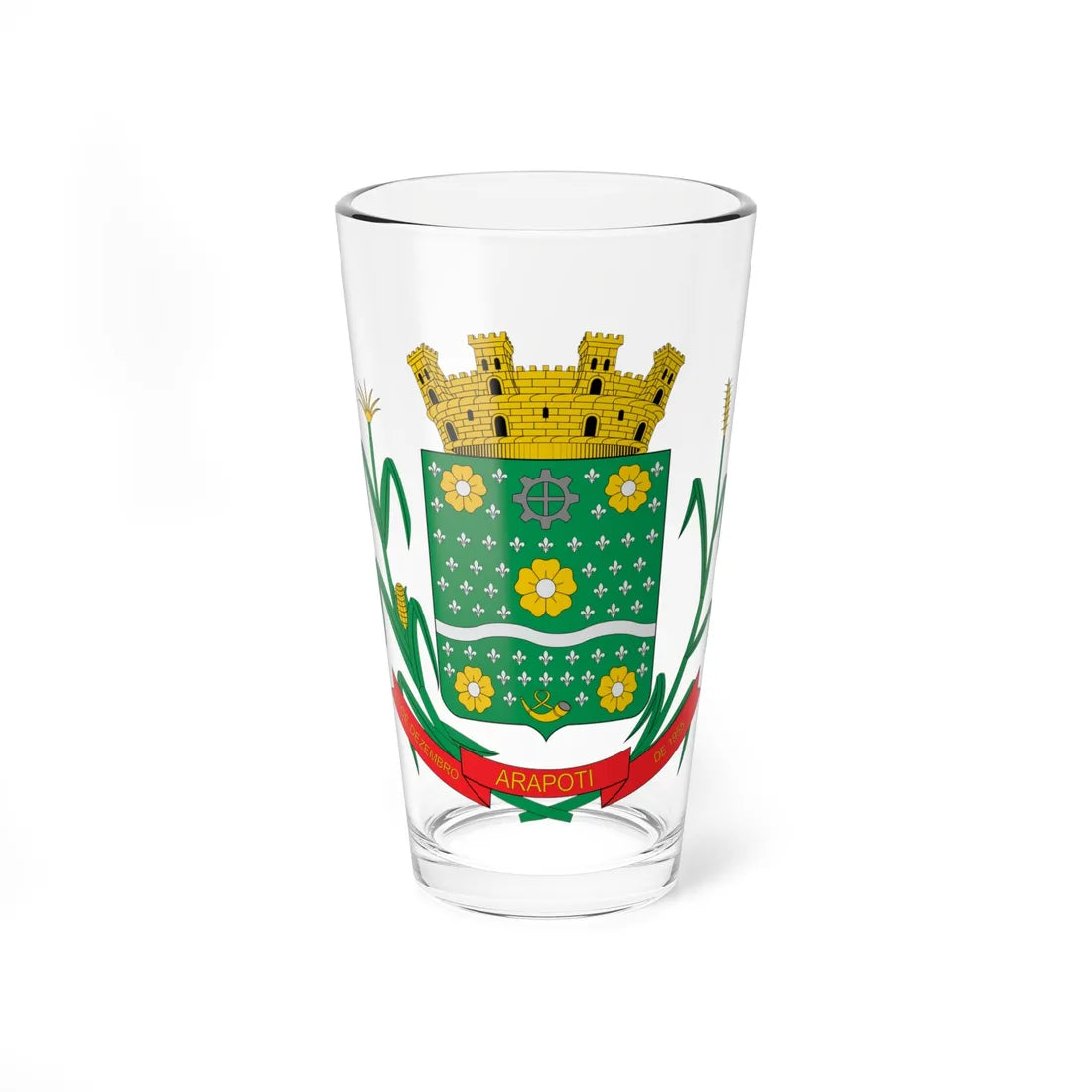 Brasão de Arapoti - PR (Brazil) (Coat of Arms) Pint Glass 16oz 16oz - Go Mug Yourself