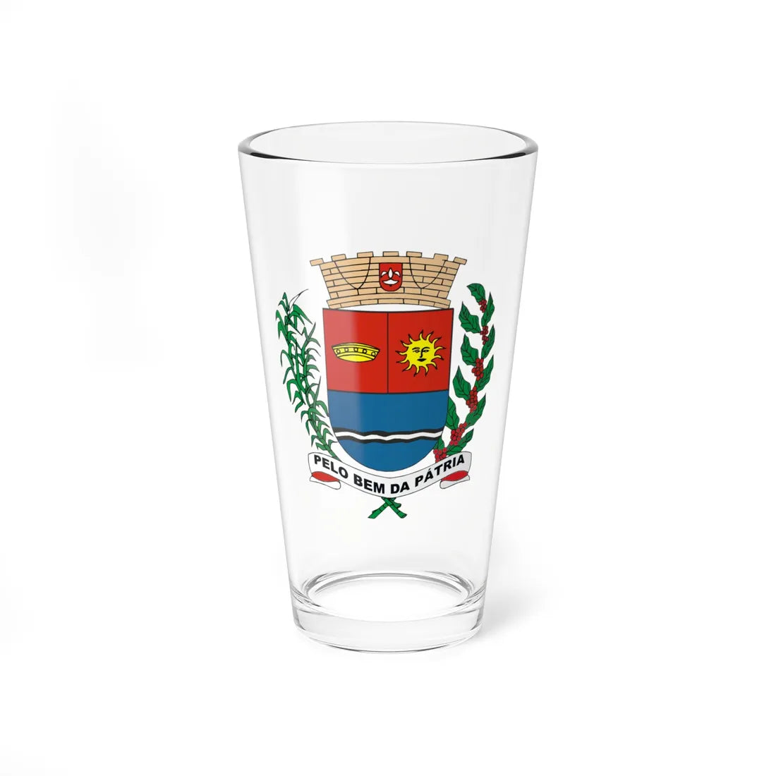 Brasão de Araras (Brazil) (Coat of Arms) Pint Glass 16oz 16oz - Go Mug Yourself
