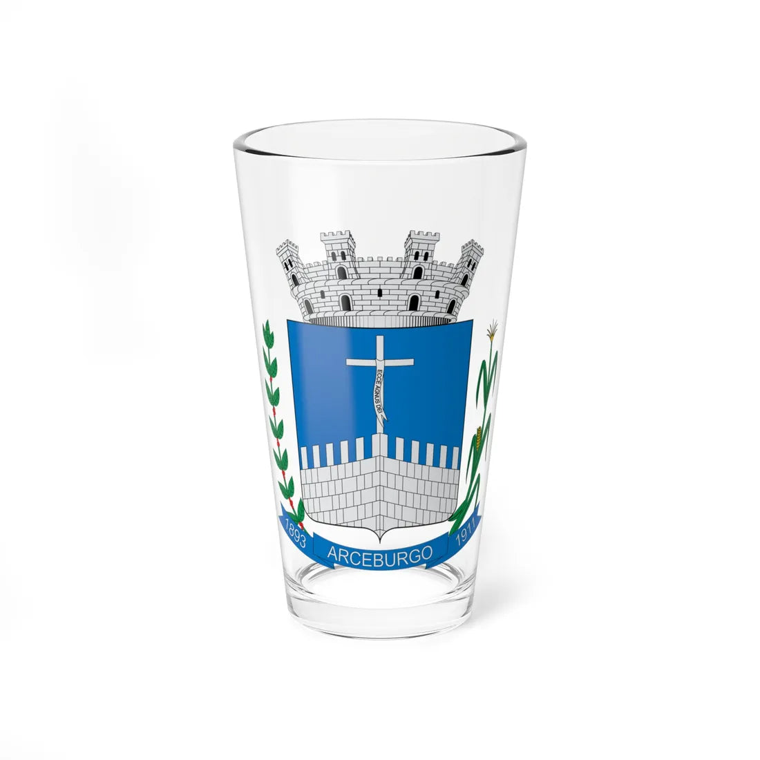 Brasão de Arceburgo - MG (Brazil) (Coat of Arms) Pint Glass 16oz - Go Mug Yourself