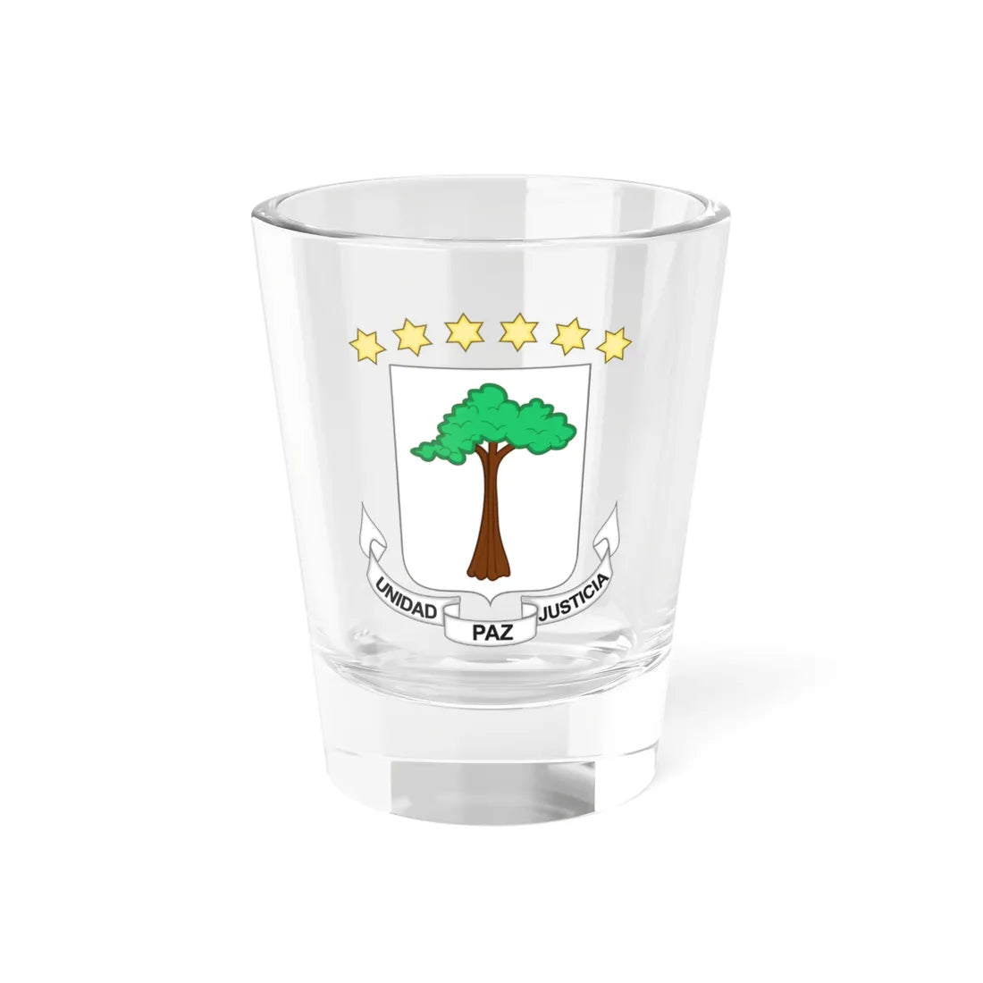 Brasão de armas da Guiné Equatorial (Equatorial Guinea) (Coat of Arms) Shot Glass 1.5oz 1.5oz - Go Mug Yourself