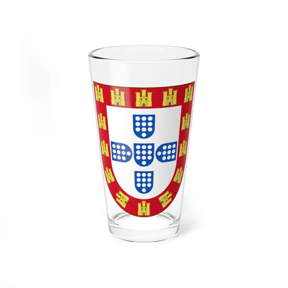 Brasão de armas do reino de Portugal 1247 (Portugal) (Coat of Arms) Pint Glass 16oz 16oz - Go Mug Yourself