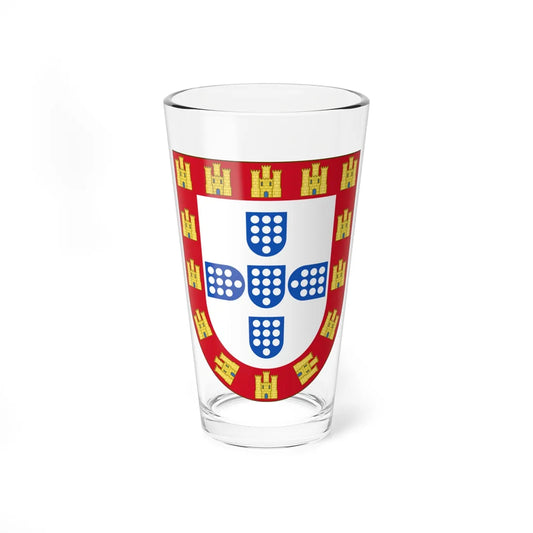Brasão de armas do reino de Portugal 1247 (Portugal) (Coat of Arms) Pint Glass 16oz 16oz - Go Mug Yourself