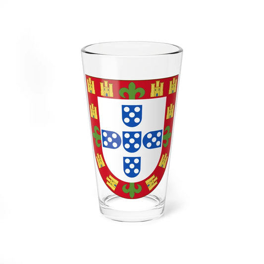 Brasão de armas do reino de Portugal 1385 (Portugal) (Coat of Arms) Pint Glass 16oz 16oz - Go Mug Yourself