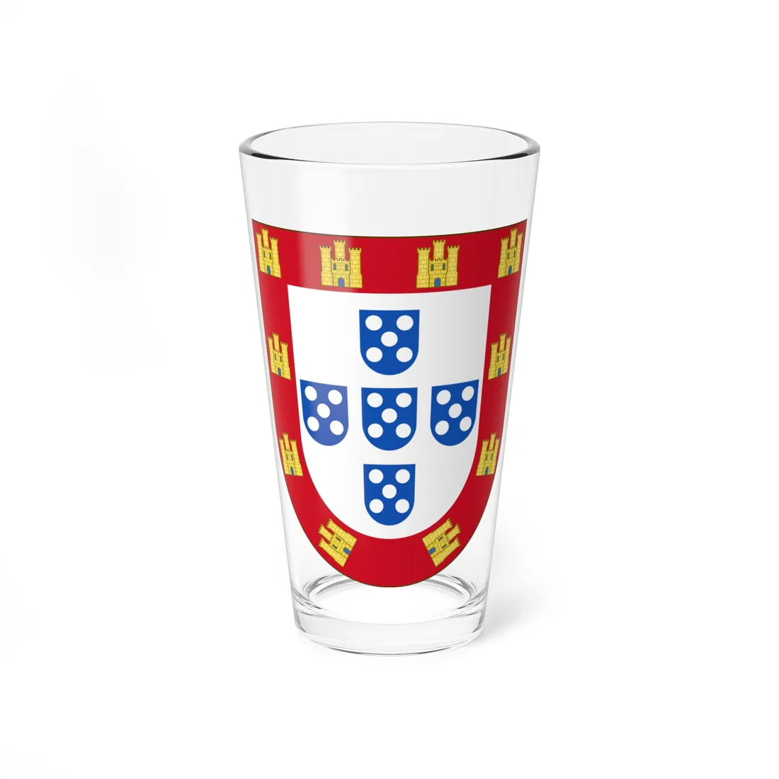 Brasão de armas do reino de Portugal 1481 (Portugal) (Coat of Arms) Pint Glass 16oz 16oz - Go Mug Yourself