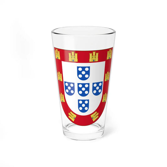 Brasão de armas do reino de Portugal 1481 (Portugal) (Coat of Arms) Pint Glass 16oz 16oz - Go Mug Yourself