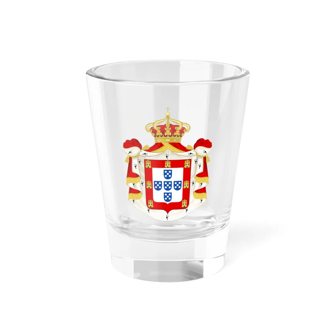 Brasão de armas do reino de Portugal (Portugal) (Coat of Arms) Shot Glass 1.5oz 1.5oz - Go Mug Yourself