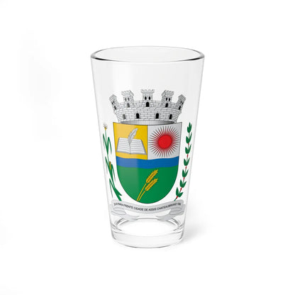 Brasão de Assis Chateaubriand - PR (Brazil) (Coat of Arms) Pint Glass 16oz 16oz - Go Mug Yourself