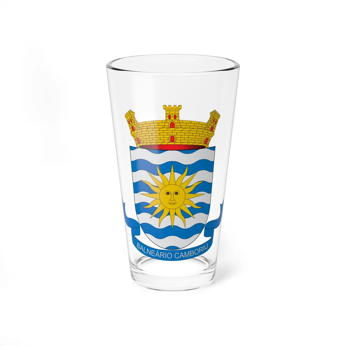 Brasão de Balneário Camboriú - SC (Brazil) (Coat of Arms) Pint Glass 16oz 16oz - Go Mug Yourself