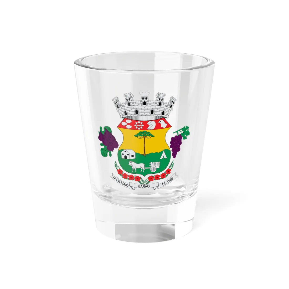 Brasão de Barão - RS (Brazil) (Coat of Arms) Shot Glass 1.5oz 1.5oz - Go Mug Yourself