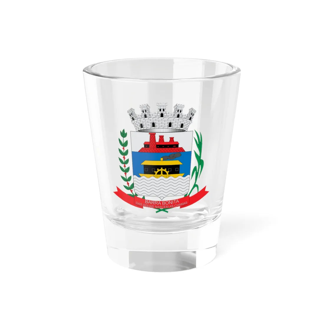 Brasão de Barra Bonita - SP (Brazil) (Coat of Arms) Shot Glass 1.5oz 1.5oz - Go Mug Yourself