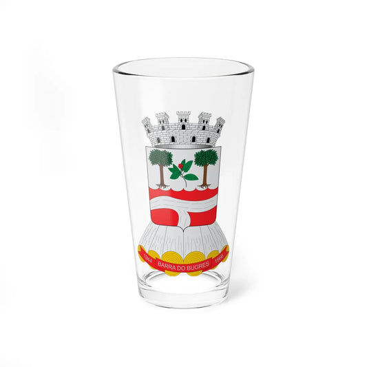 Brasão de Barra do Bugres - MT (Brazil) (Coat of Arms) Pint Glass 16oz 16oz - Go Mug Yourself