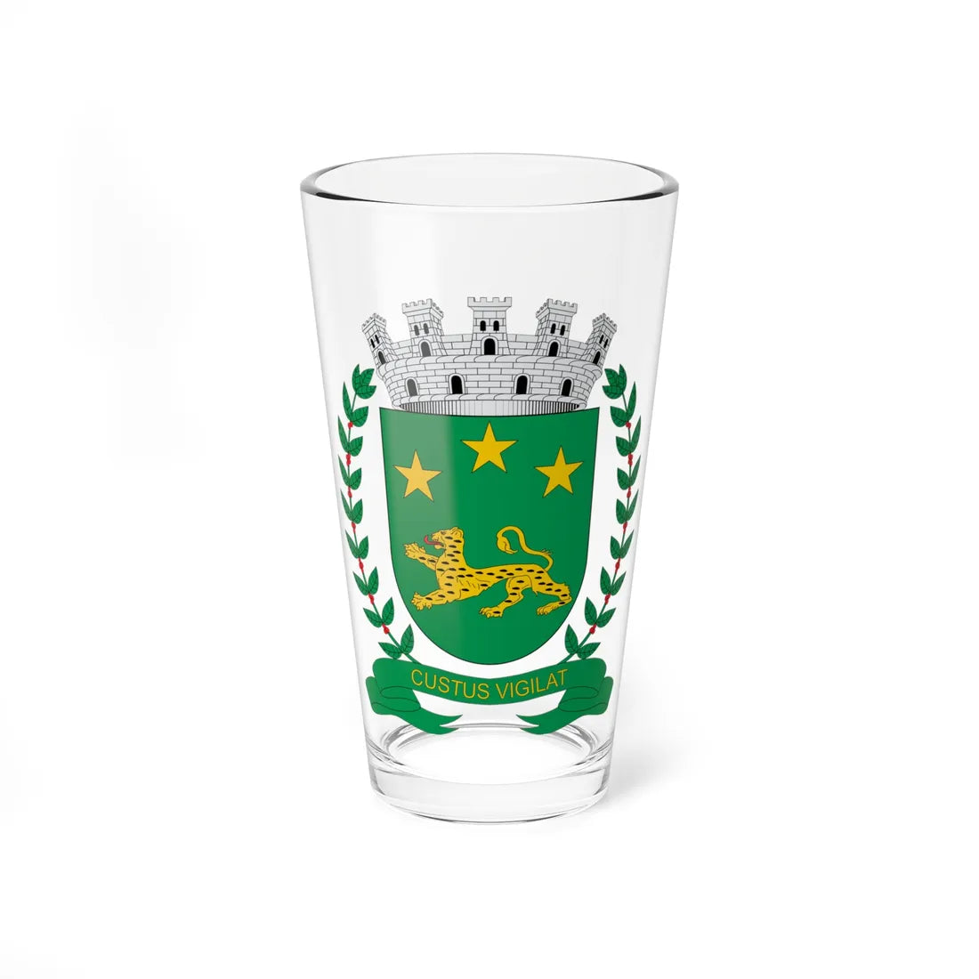 Brasão de Bauru - SP (Brazil) (Coat of Arms) Pint Glass 16oz 16oz - Go Mug Yourself