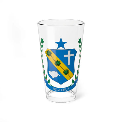 Brasão de Bela Cruz - CE (Brazil) (Coat of Arms) Pint Glass 16oz 16oz - Go Mug Yourself