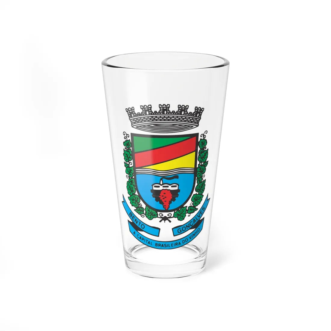 Brasão de Bento Gonçalves (Brazil) (Coat of Arms) Pint Glass 16oz 16oz - Go Mug Yourself