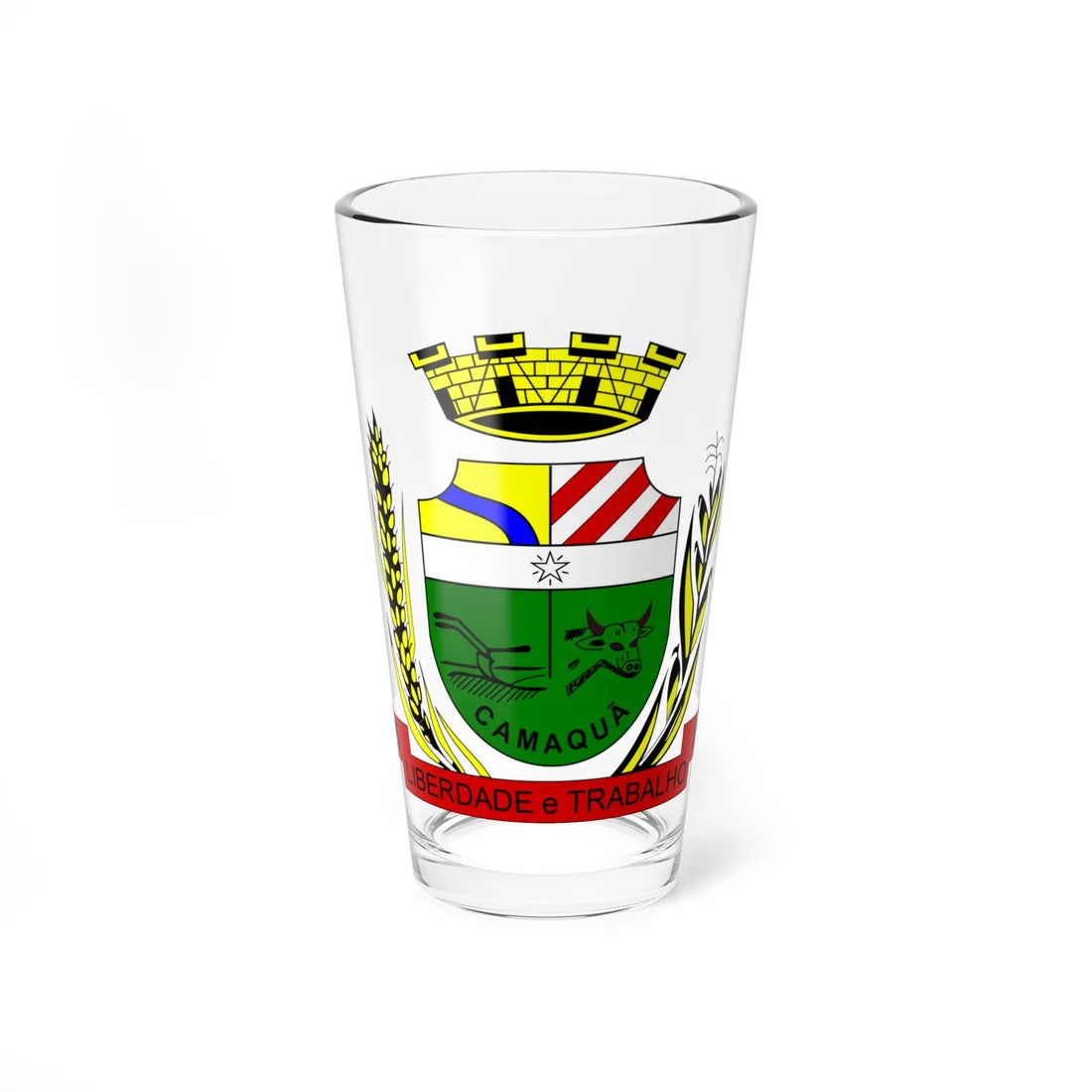 Brasão de Camaquã (Brazil) (Coat of Arms) Pint Glass 16oz 16oz - Go Mug Yourself