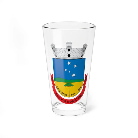 Brasão de Campinas do Sul - RS (Brazil) (Coat of Arms) Pint Glass 16oz 16oz - Go Mug Yourself