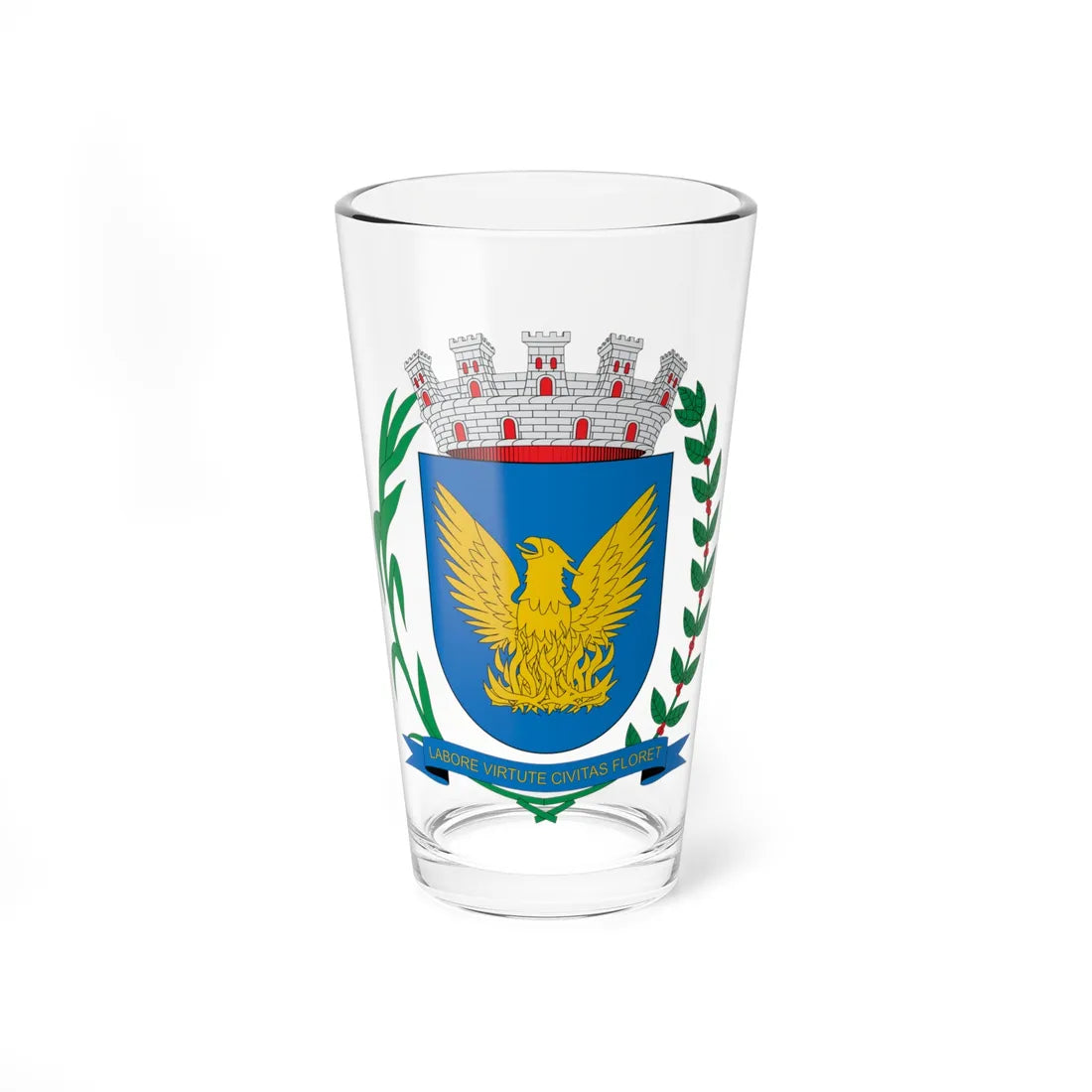 Brasão de Campinas - SP (Brazil) (Coat of Arms) Pint Glass 16oz 16oz - Go Mug Yourself