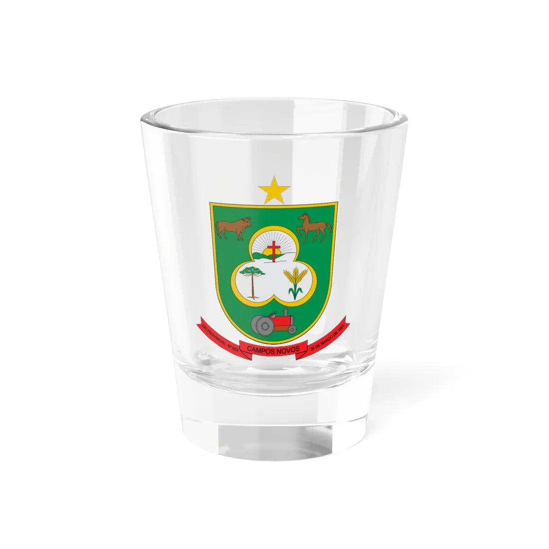 Brasão de Campos Novos - SC (Brazil) (Coat of Arms) Shot Glass 1.5oz 1.5oz - Go Mug Yourself