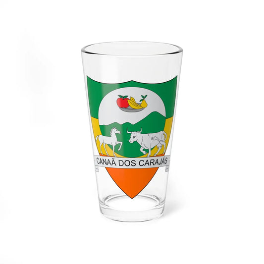 Brasão de Canaã dos Carajás - PA (Brazil) (Coat of Arms) Pint Glass 16oz 16oz - Go Mug Yourself