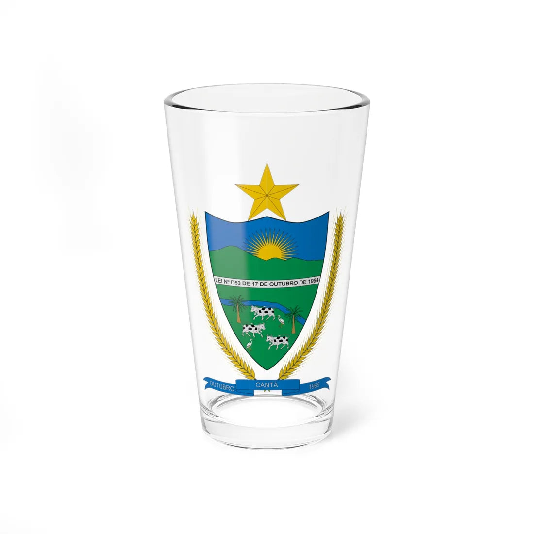 Brasão de Cantá - RR (Brazil) (Coat of Arms) Pint Glass 16oz 16oz - Go Mug Yourself