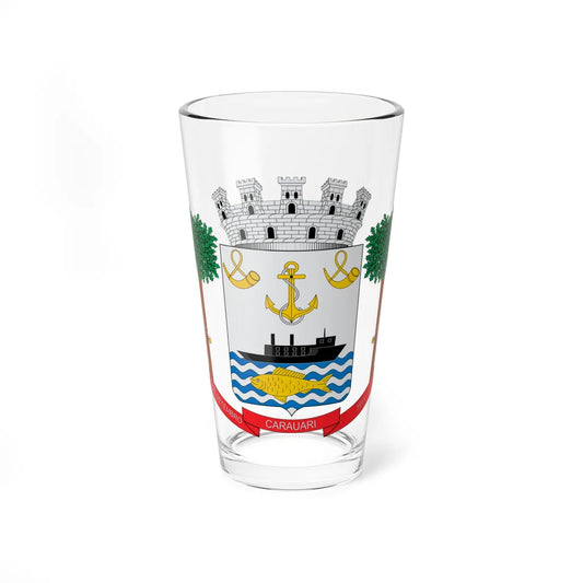 Brasão de Carauari - AM (Brazil) (Coat of Arms) Pint Glass 16oz 16oz - Go Mug Yourself