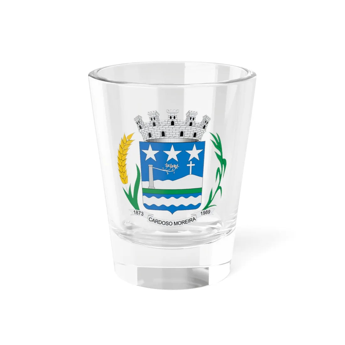 Brasão de Cardoso Moreira - RJ (Brazil) (Coat of Arms) Shot Glass 1.5oz 1.5oz - Go Mug Yourself