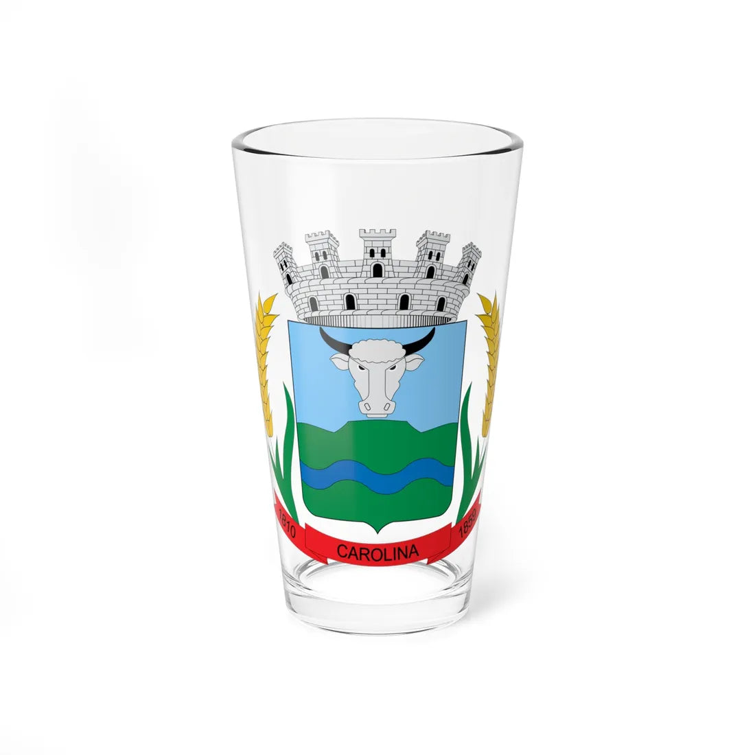 Brasão de Carolina - MA (Brazil) (Coat of Arms) Pint Glass 16oz 16oz - Go Mug Yourself