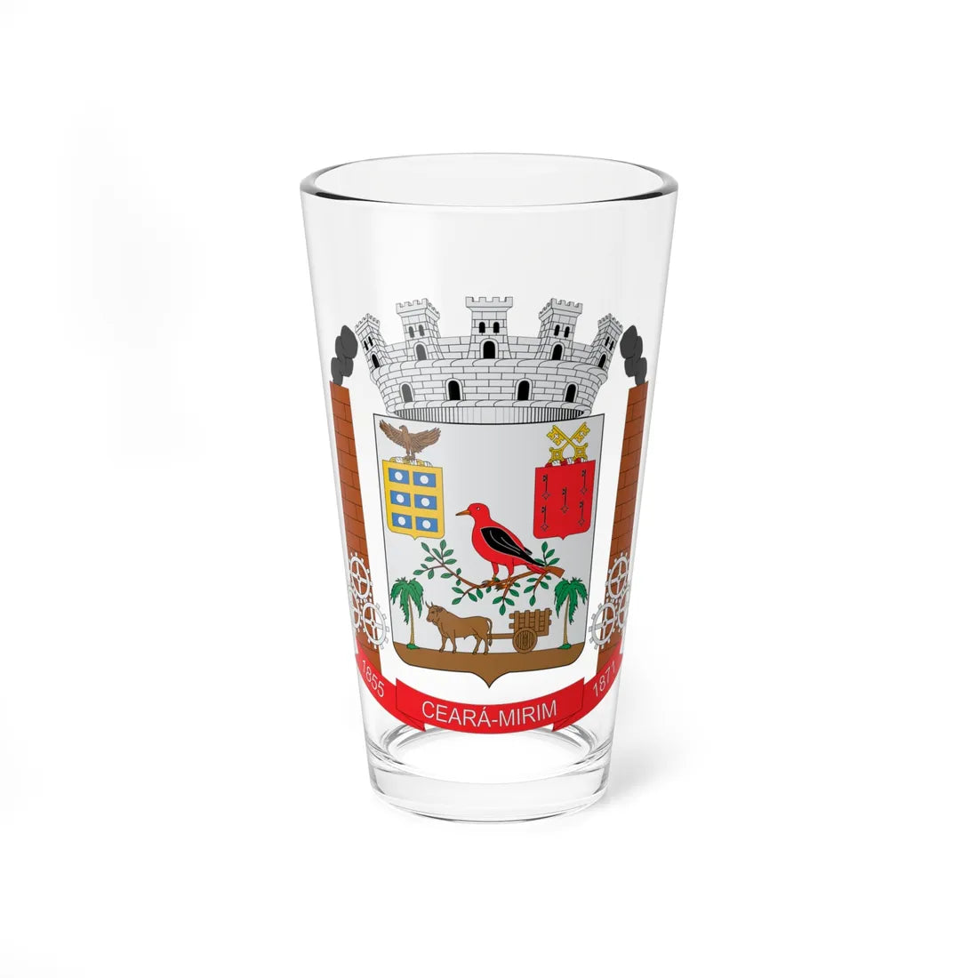 Brasão de Ceará-Mirim - RN (Brazil) (Coat of Arms) Pint Glass 16oz 16oz - Go Mug Yourself