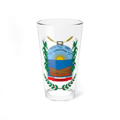Brasão de Cerejeiras - RO (Brazil) (Coat of Arms) Pint Glass 16oz 16oz - Go Mug Yourself