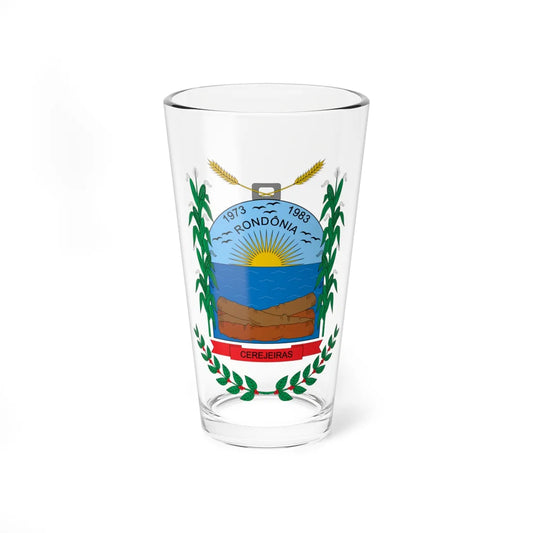 Brasão de Cerejeiras - RO (Brazil) (Coat of Arms) Pint Glass 16oz 16oz - Go Mug Yourself