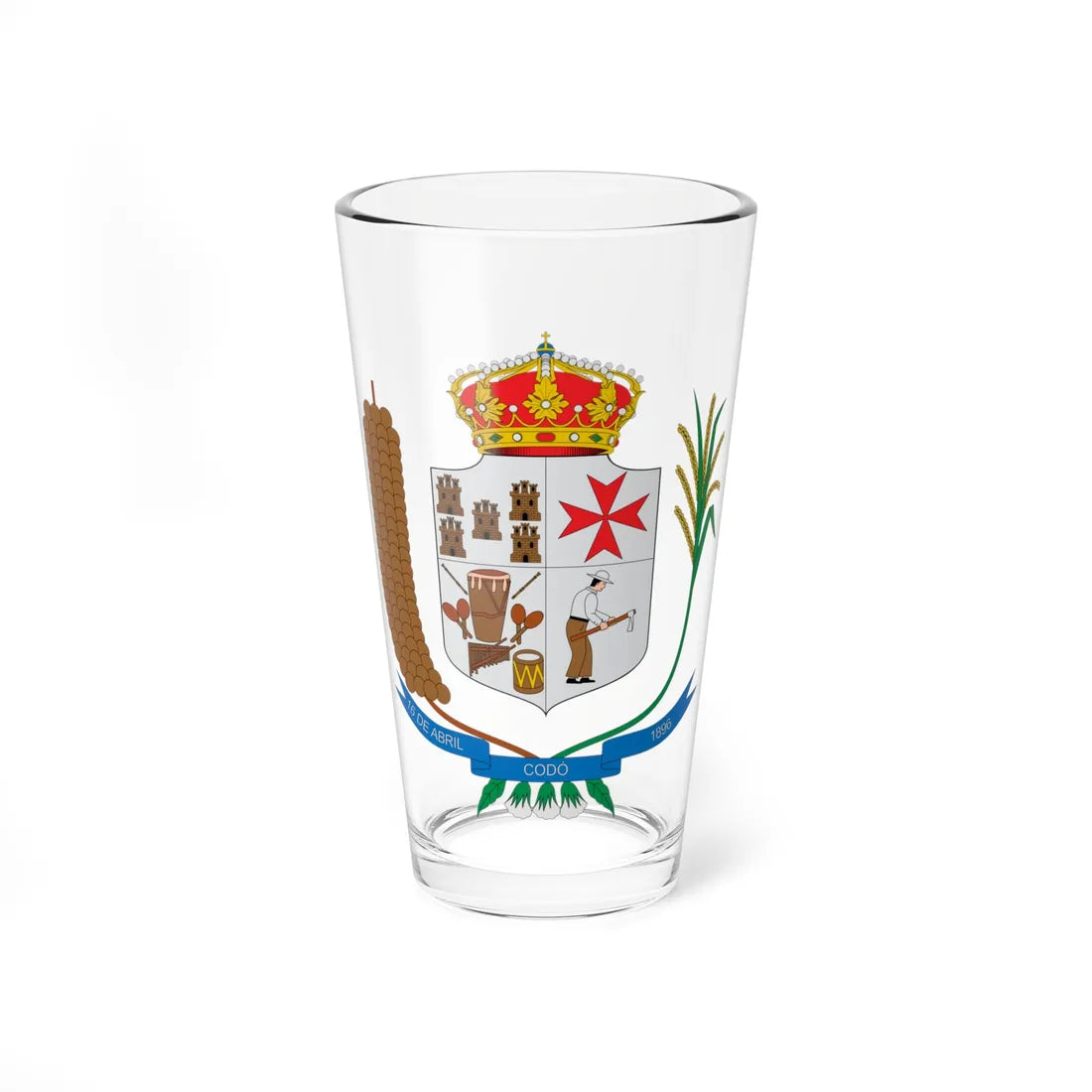 Brasão de Codó - MA (Brazil) (Coat of Arms) Pint Glass 16oz 16oz - Go Mug Yourself