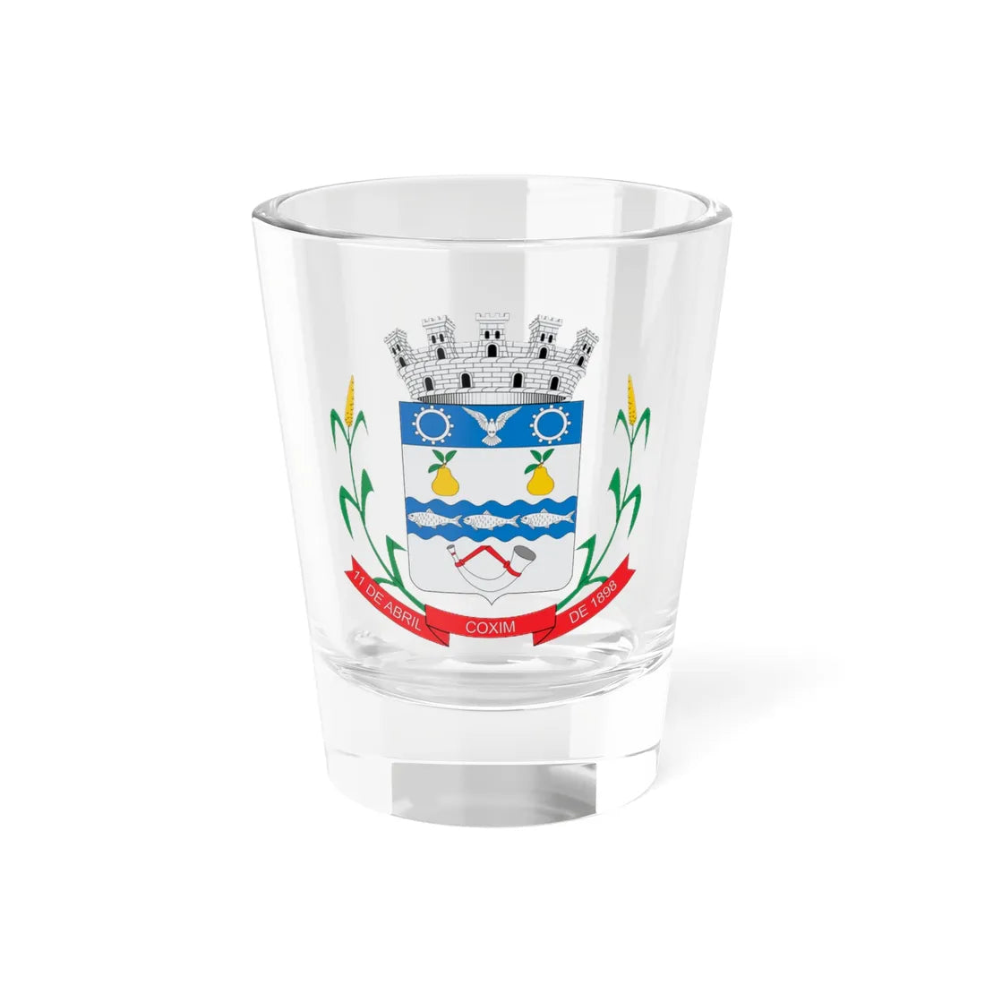 Brasão de Coxim - MS (Brazil) (Coat of Arms) Shot Glass 1.5oz 1.5oz - Go Mug Yourself