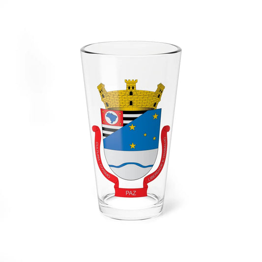 Brasão de Cruzeiro - SP (Brazil) (Coat of Arms) Pint Glass 16oz 16oz - Go Mug Yourself