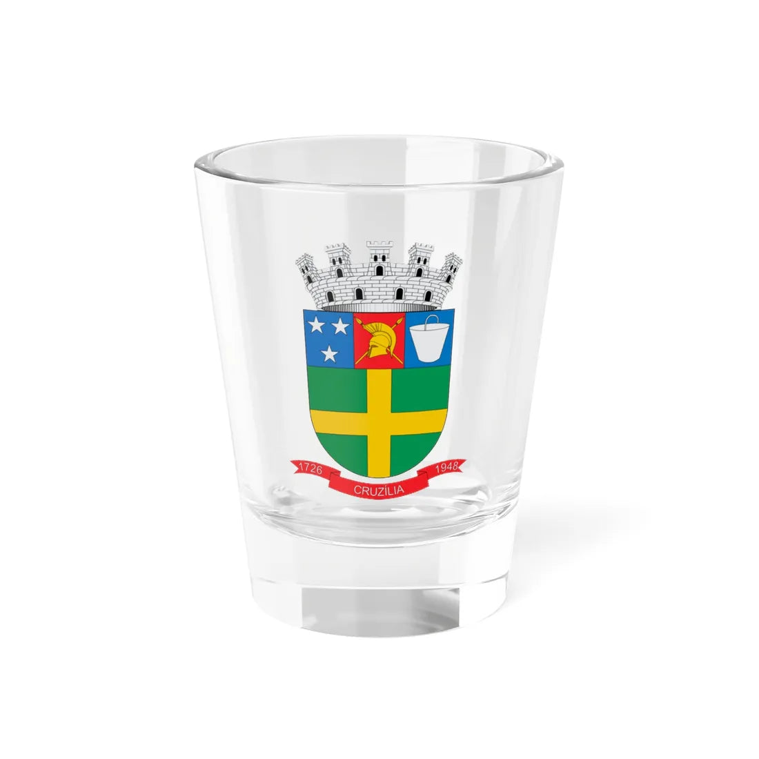 Brasão de Cruzília - MG (Brazil) (Coat of Arms) Shot Glass 1.5oz 1.5oz - Go Mug Yourself