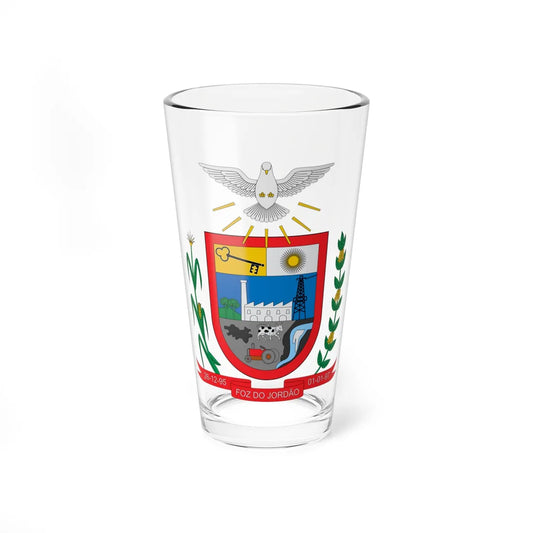 Brasão de Foz do Jordão - PR (Brazil) (Coat of Arms) Pint Glass 16oz 16oz - Go Mug Yourself