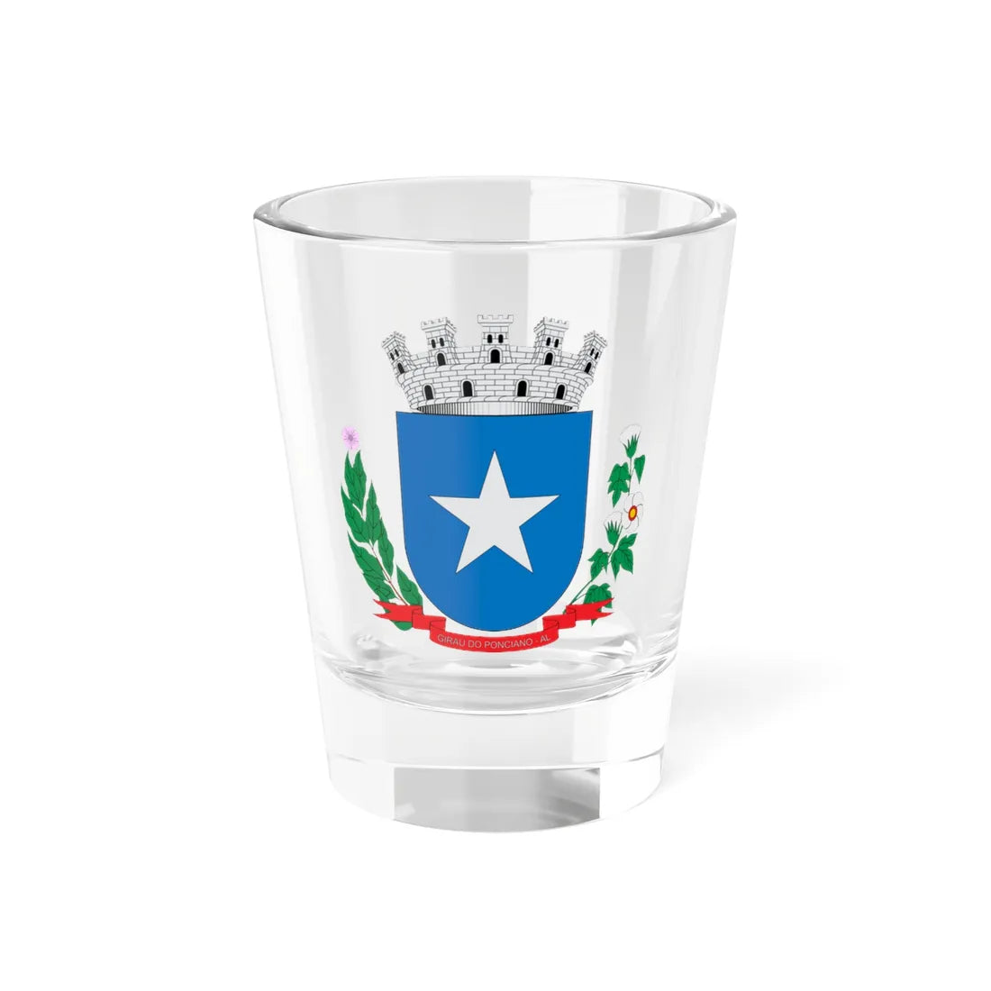 Brasão de Girau do Ponciano - AL (Brazil) (Coat of Arms) Shot Glass 1.5oz 1.5oz - Go Mug Yourself