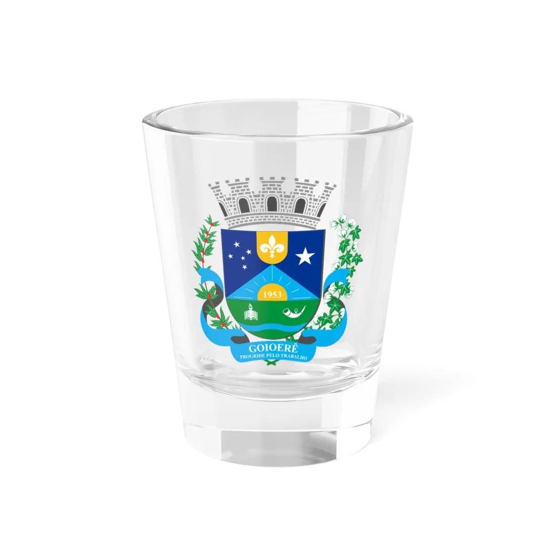 Brasão de Goioerê (Brazil) (Coat of Arms) Shot Glass 1.5oz 1.5oz - Go Mug Yourself