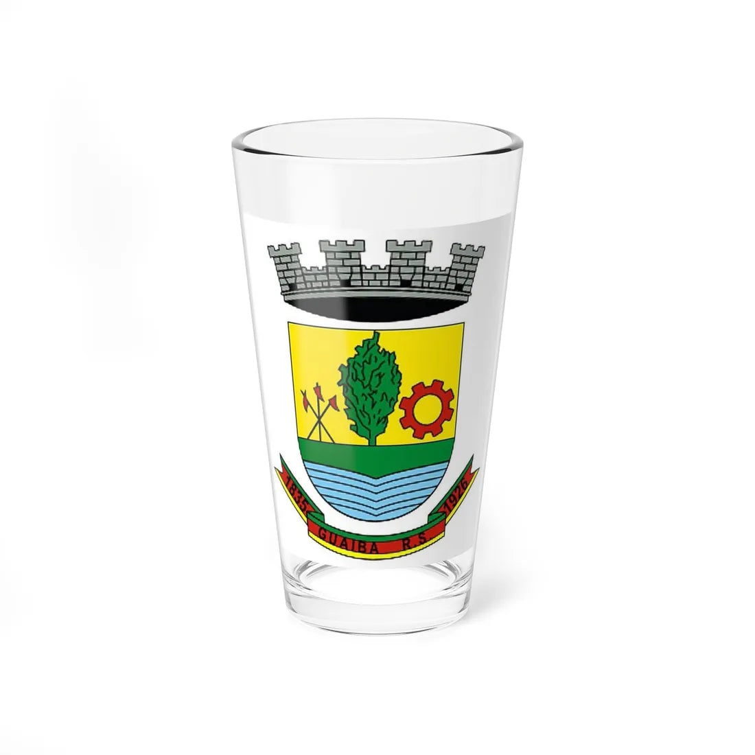 Brasão de Guaíba (Brazil) (Coat of Arms) Pint Glass 16oz 16oz - Go Mug Yourself