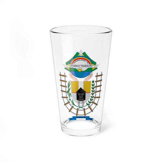 Brasão de Guajará-Mirim - RO (Brazil) (Coat of Arms) Pint Glass 16oz 16oz - Go Mug Yourself