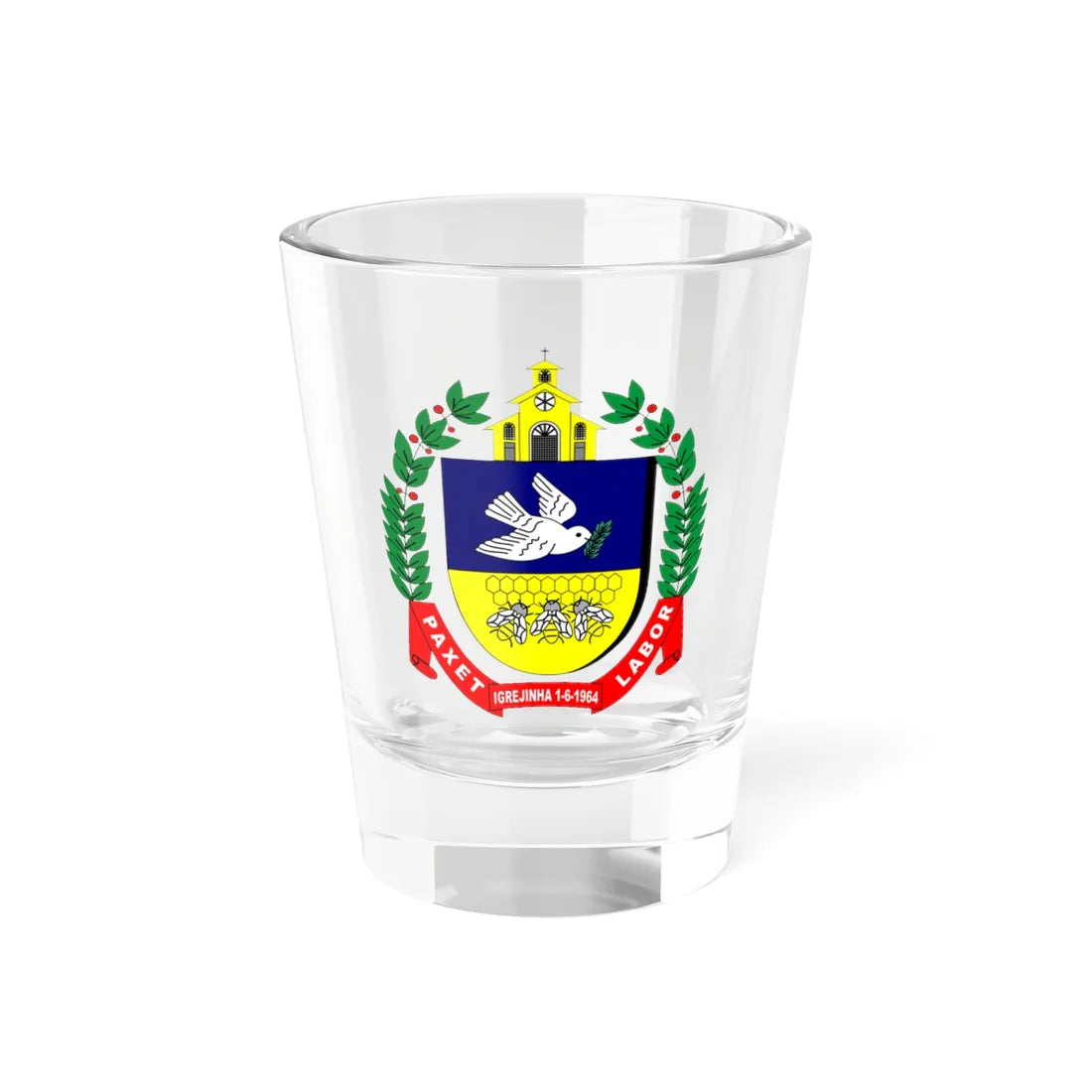 Brasão de Igrejinha (Brazil) (Coat of Arms) Shot Glass 1.5oz 1.5oz - Go Mug Yourself